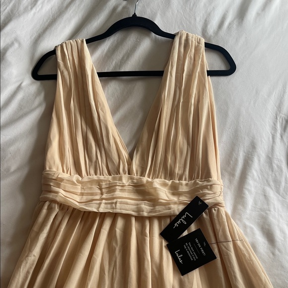 Lulu's Cream Maxi Dress with Slit - Picture 6 of 10
